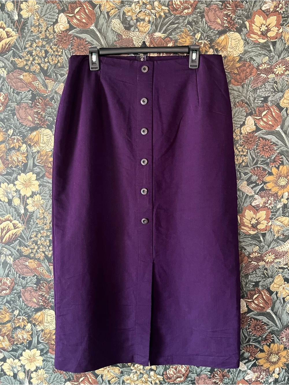 🇨🇦 Vintage 90s Purple Eggplant Button Down Maxi Skirt Whimsigoth Academia
